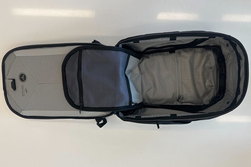 best travel backpack - peak design travel backpack a shot of a completely open peak design travel bag