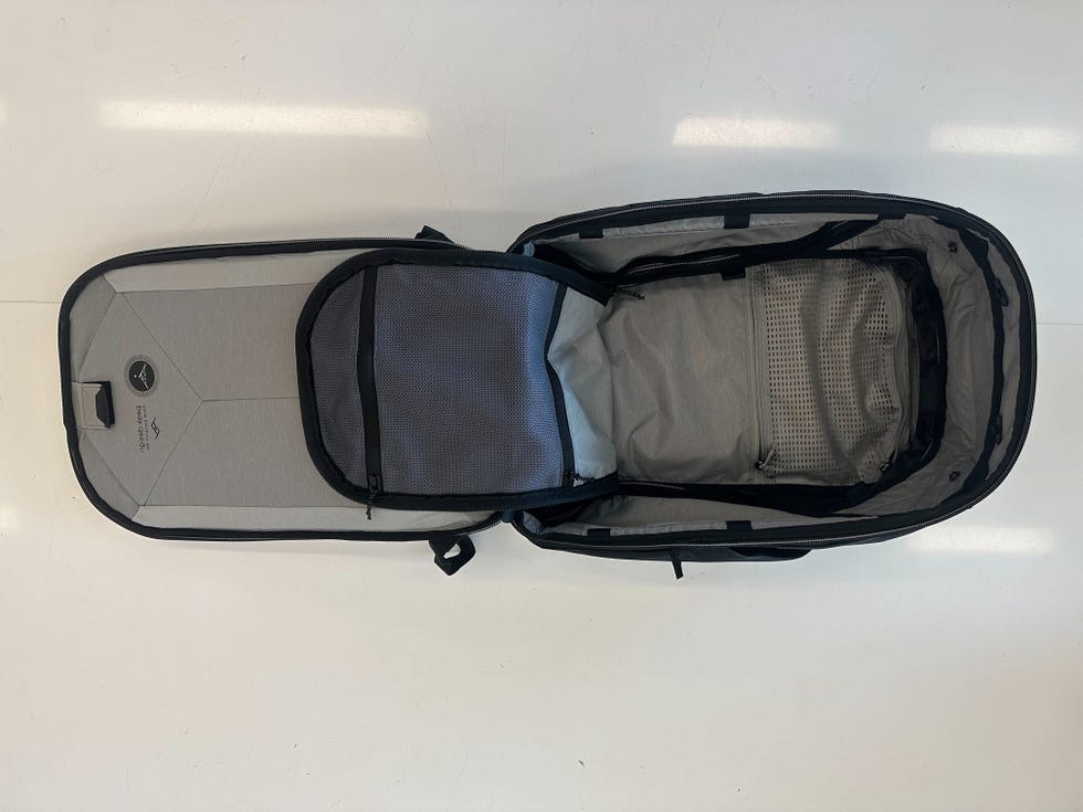 a shot of a completely open peak design travel bag