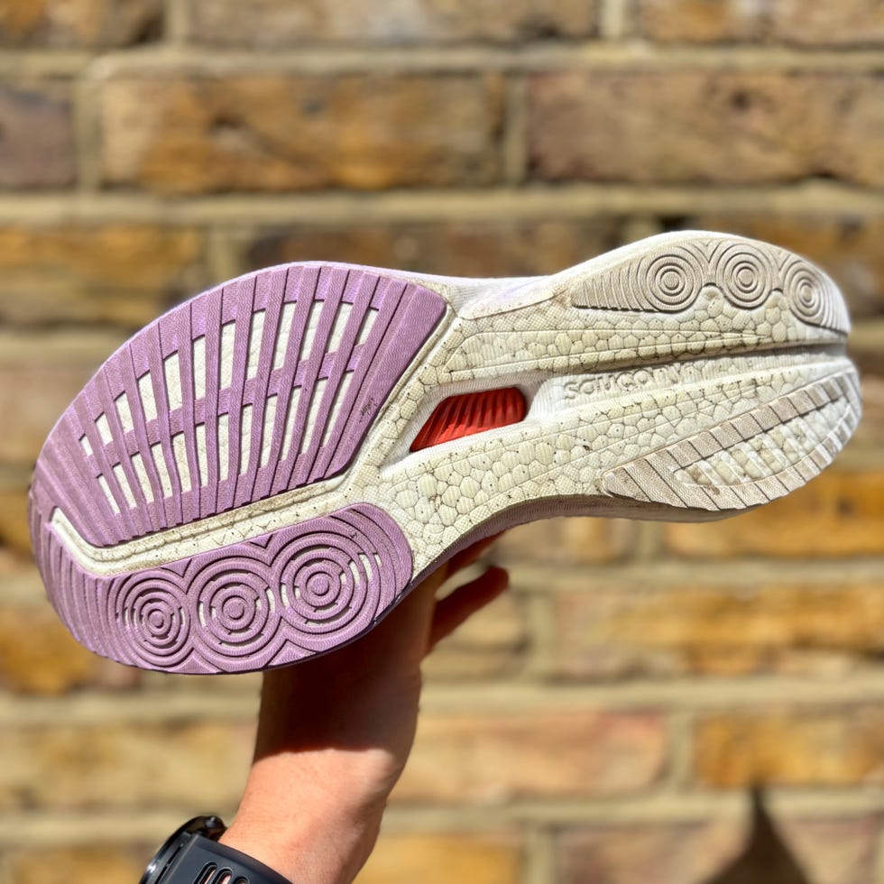 underside of a running shoe
