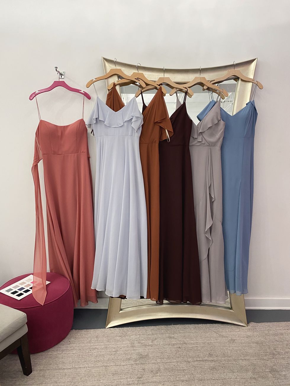 alex, paige, and ree drummond shop for bridesmaids dresses in dallas, texas