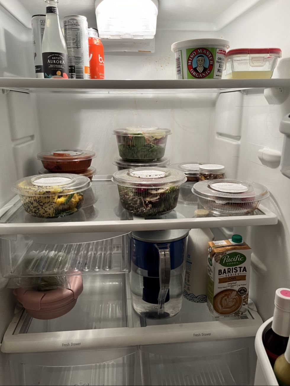 fridge filled with two days of the sakara meal delivery service