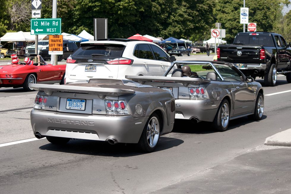 ford mustang gt with mustang gt trailer