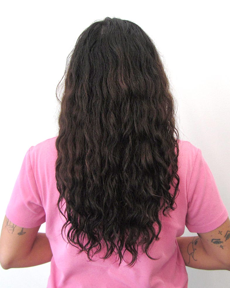 cabelo de Leah antes de ser cacheado