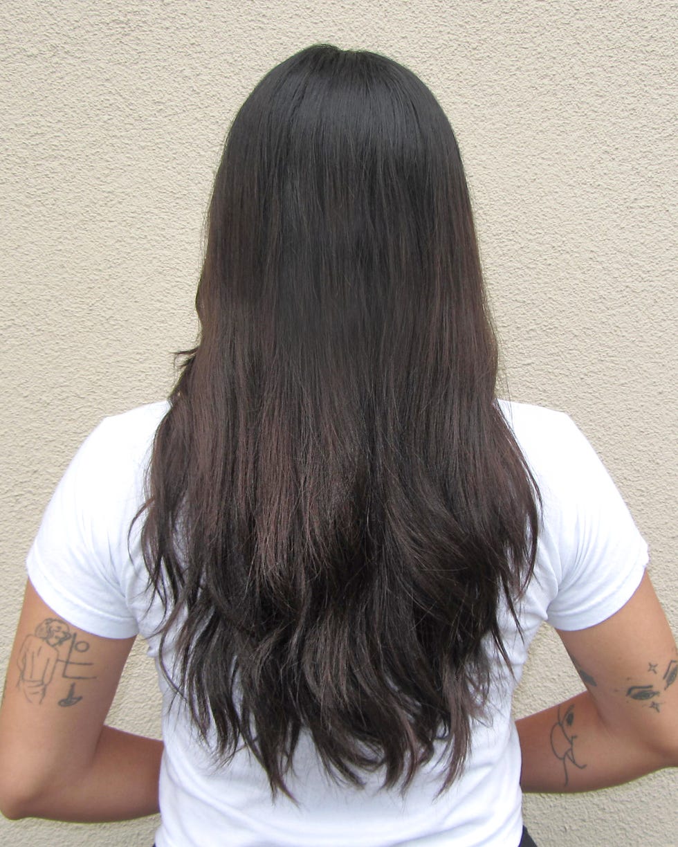 cabelo de Leah antes de ser liso