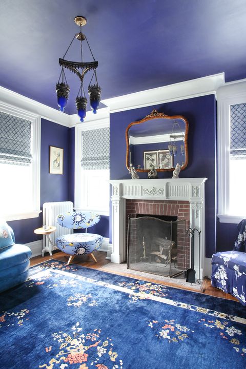 Blue, Room, Living room, Ceiling, Interior design, Property, Furniture, Purple, Home, Wall, 