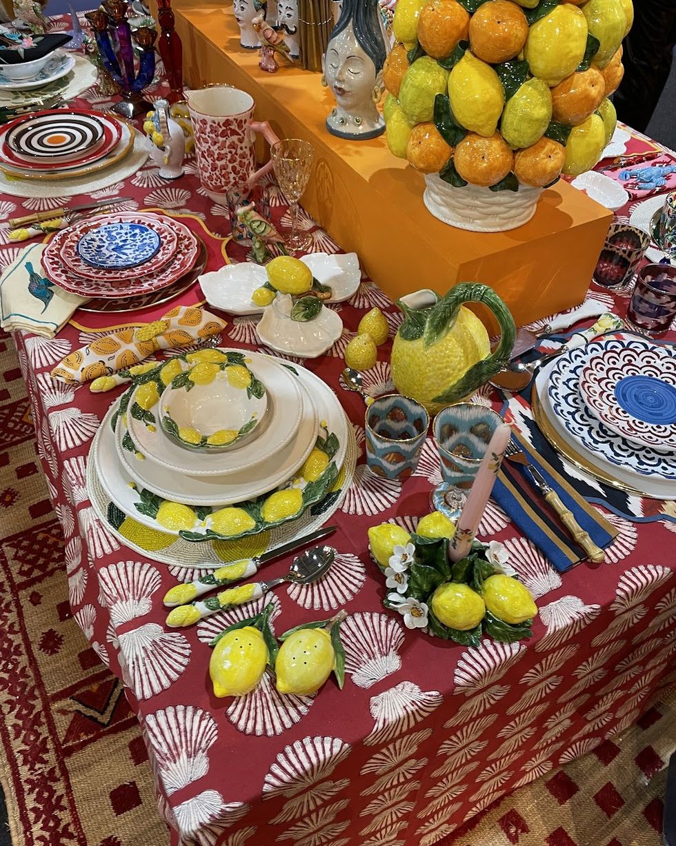 table with lemon plate