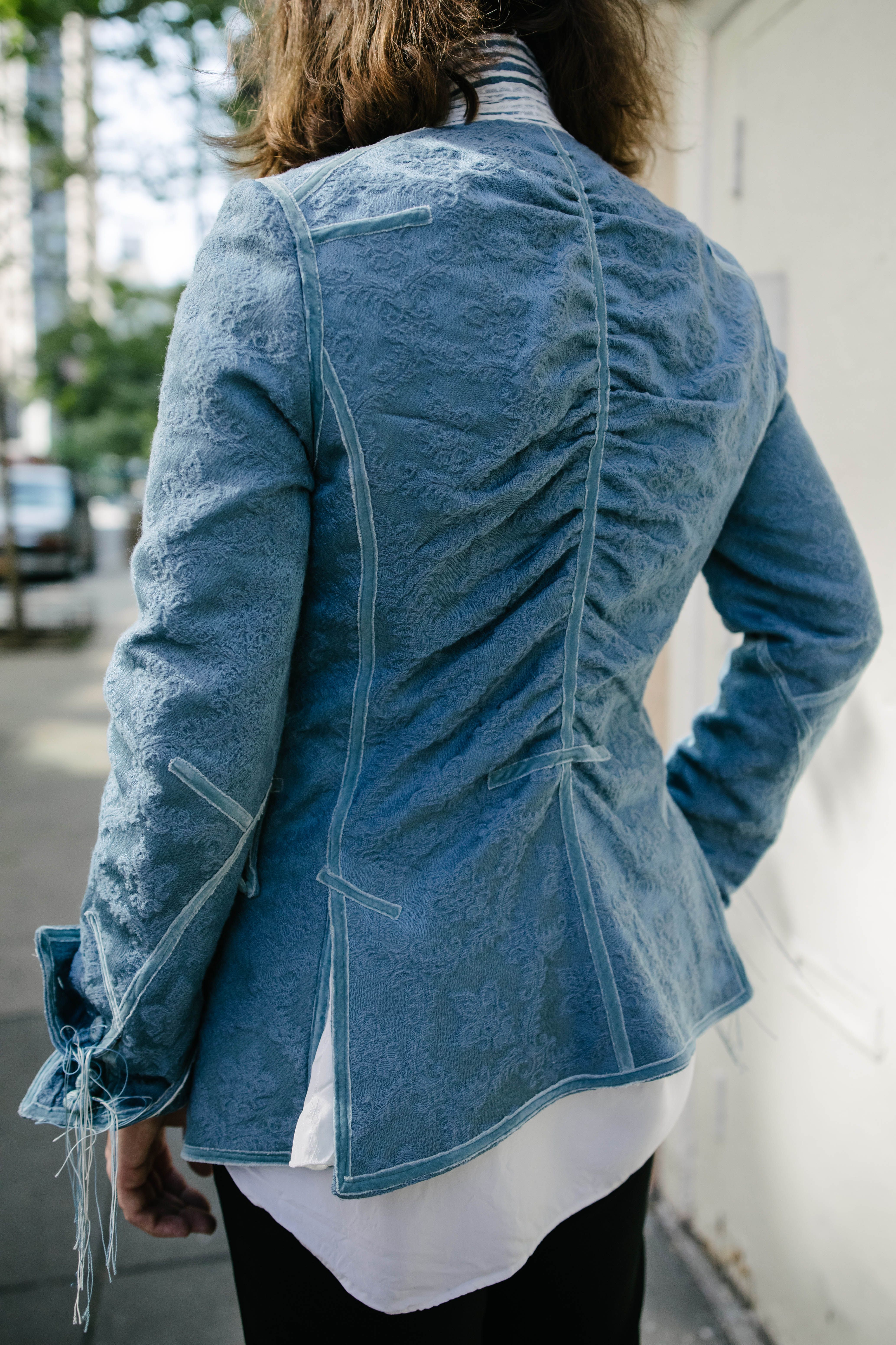 Tokyo Denim Street Style with Resale Striped Long Sleeves