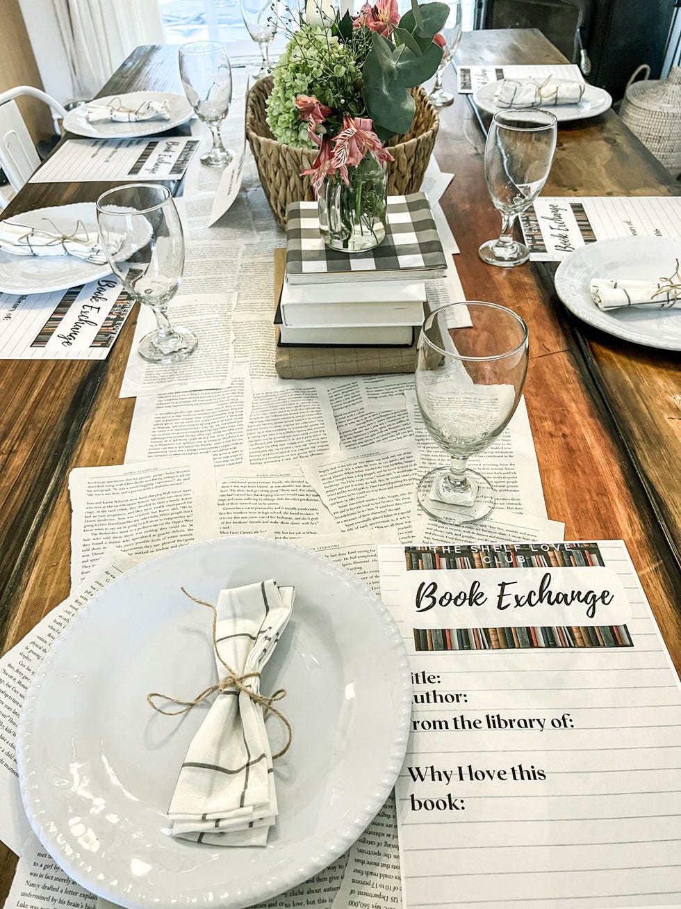 book club table setting