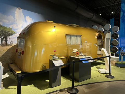 airstream founder wally byam's anodized gold travel trailer