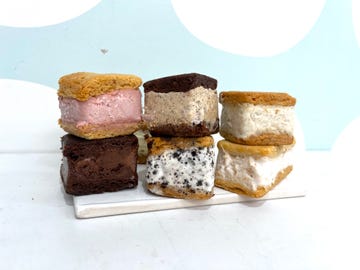 stack of different flavors of ice cream sandwiches