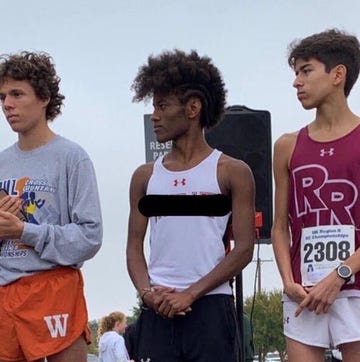 nick knight center will cover up the school name on his cross country jersey this season nick knight center will cover up the school name on his cross country jersey this season