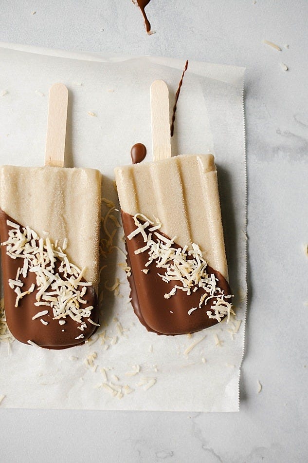 bailey’s, banana, and coconut popsicles