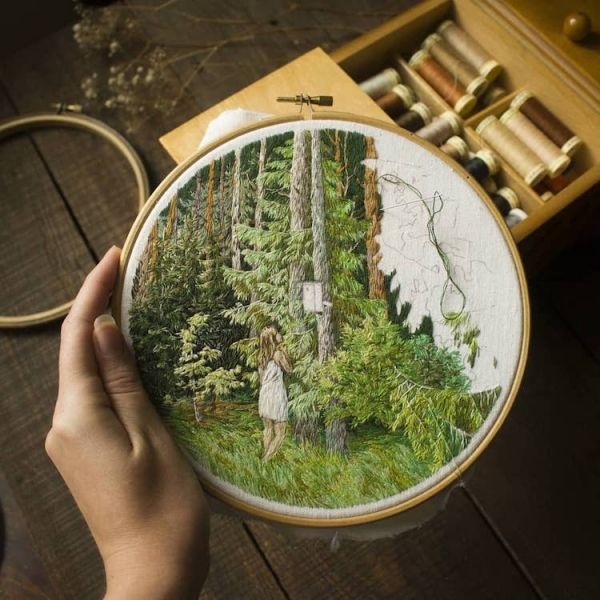 森林帶著走！立陶宛藝術家jūra gric用針線打造精緻森林系刺繡