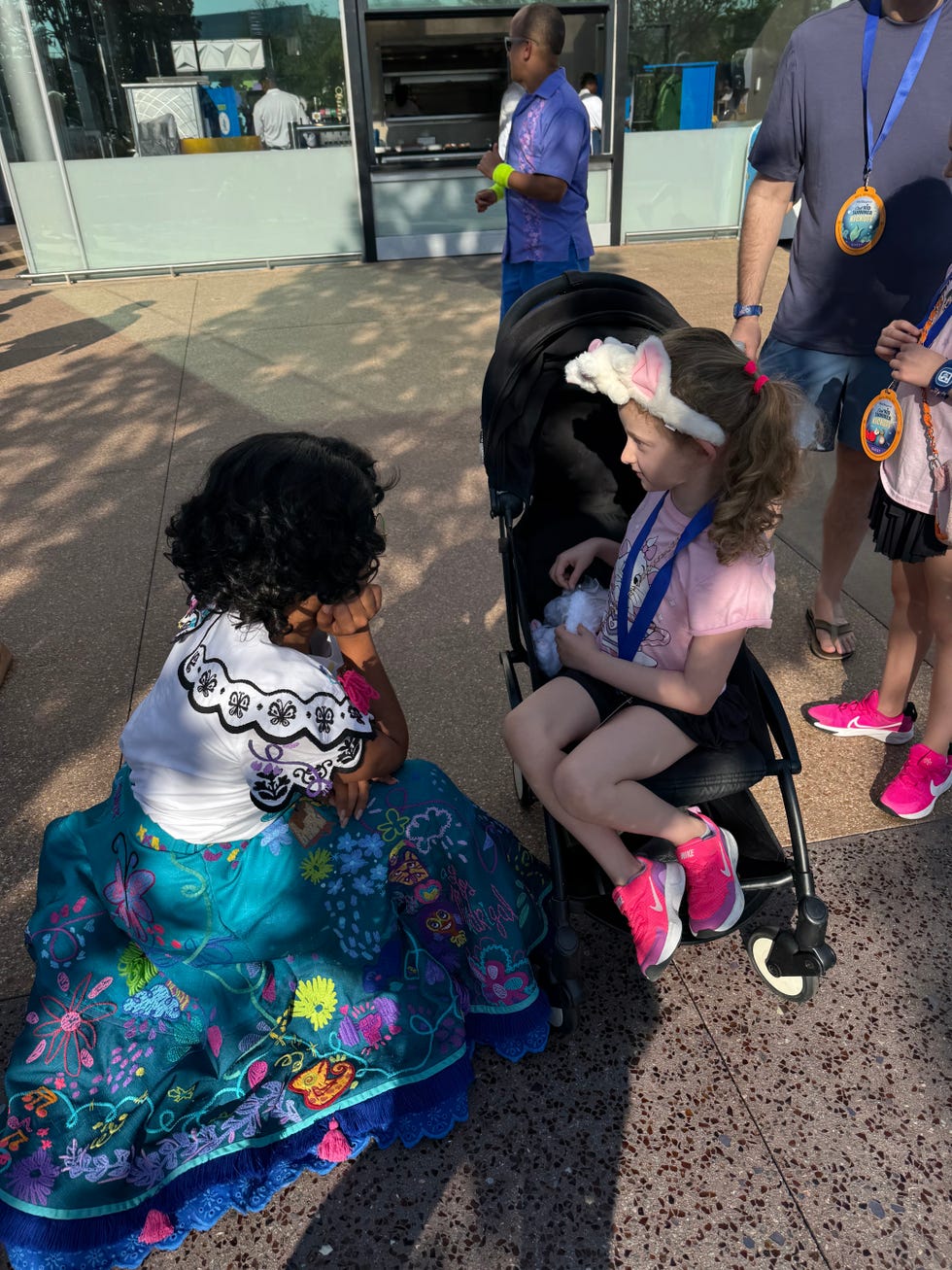 character appearance by mirabel from encanto at epcot for disney world's cool kid summer