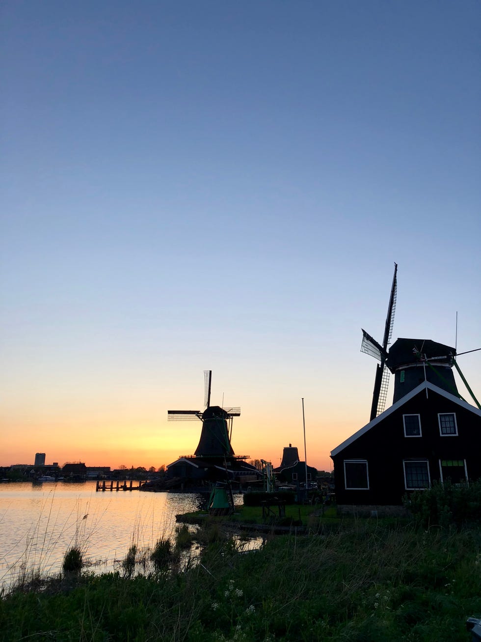 Windmill, Sky, Natural landscape, Evening, Morning, Sunset, Mill, Dusk, Cloud, Atmosphere, 