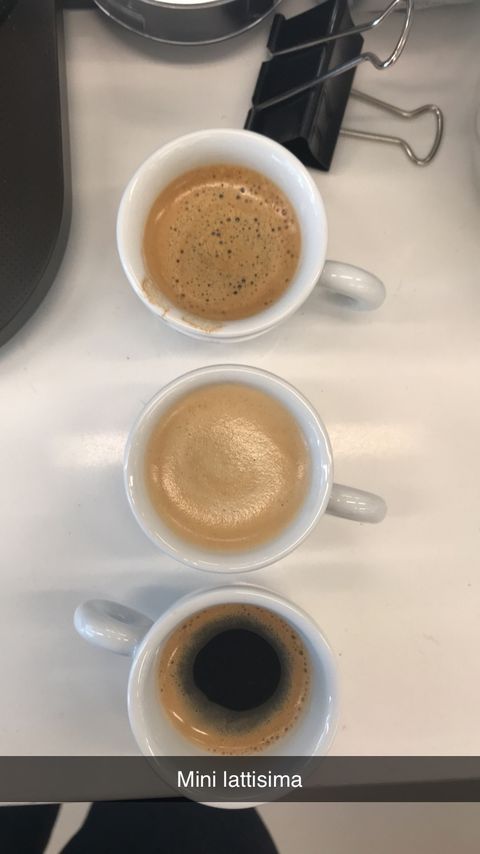 three shots of espresso side by side