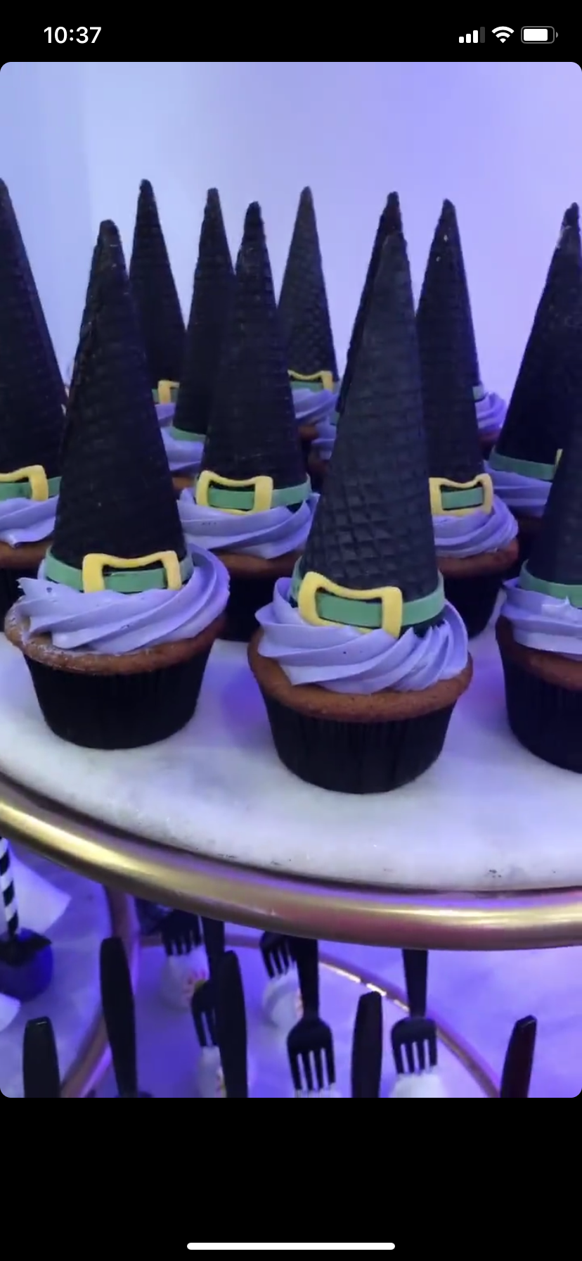 Purple, Headgear, Cupcake, Dessert, Witch hat, Finger food, Food, Cone, 