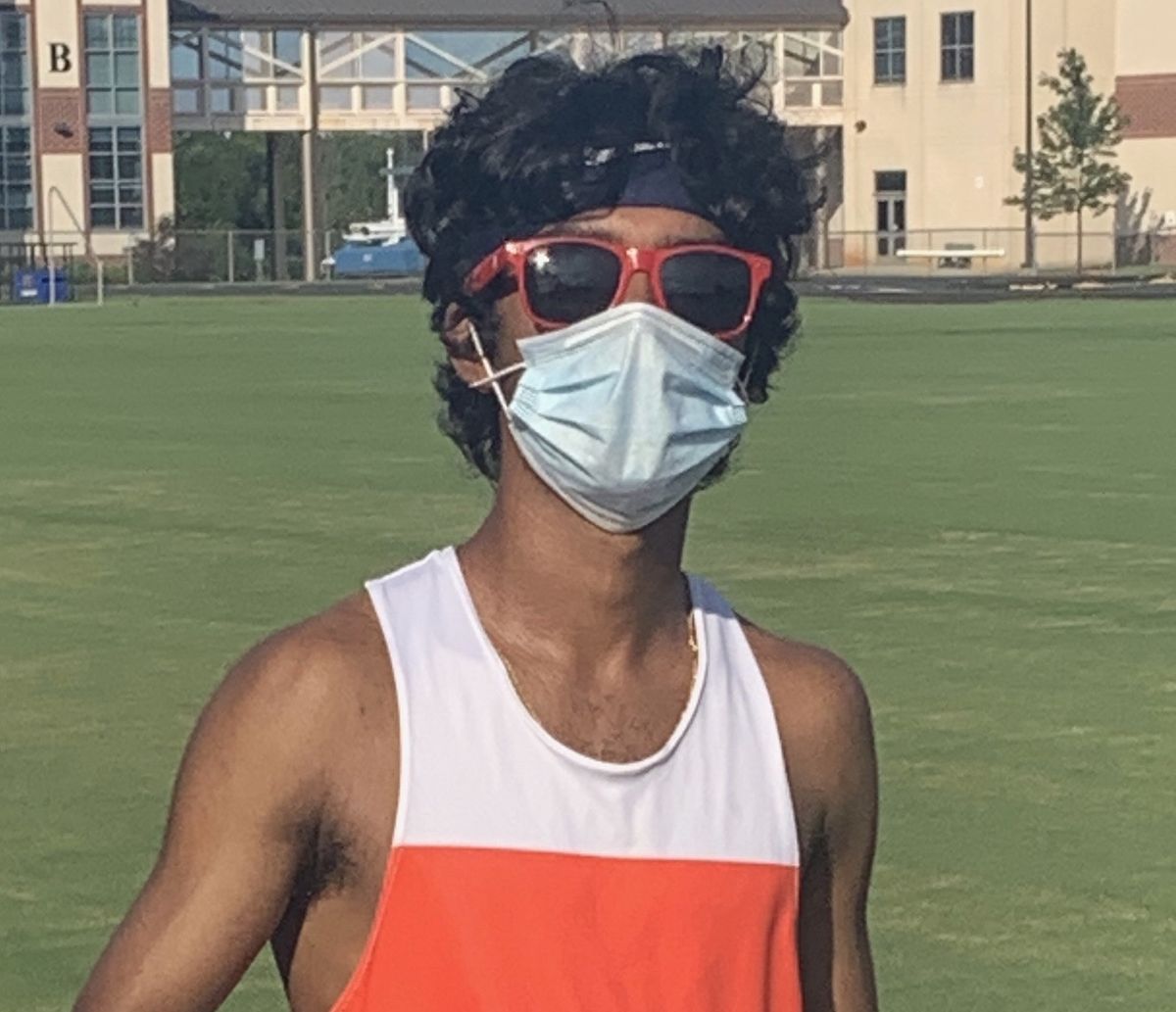 madhav bhat wearing a mask for his maskedmile social media challenge
