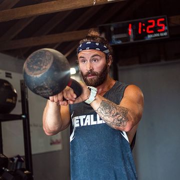 Arm, Muscle, Shoulder, Room, Physical fitness, Elbow, Facial hair, 
