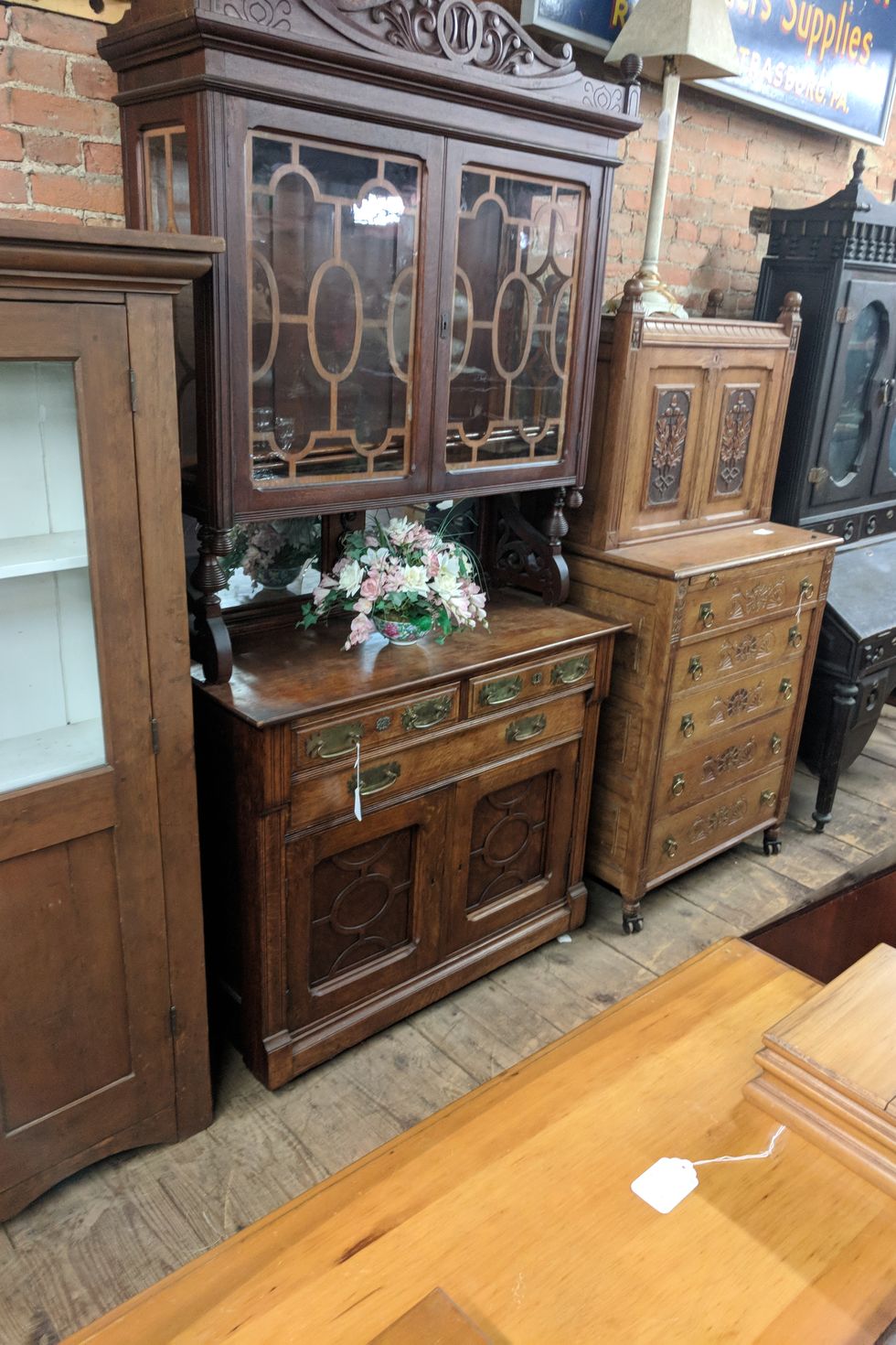 Furniture, Cabinetry, Cupboard, Antique, Hutch, Hardwood, Room, Wood stain, Chest of drawers, Wood, 