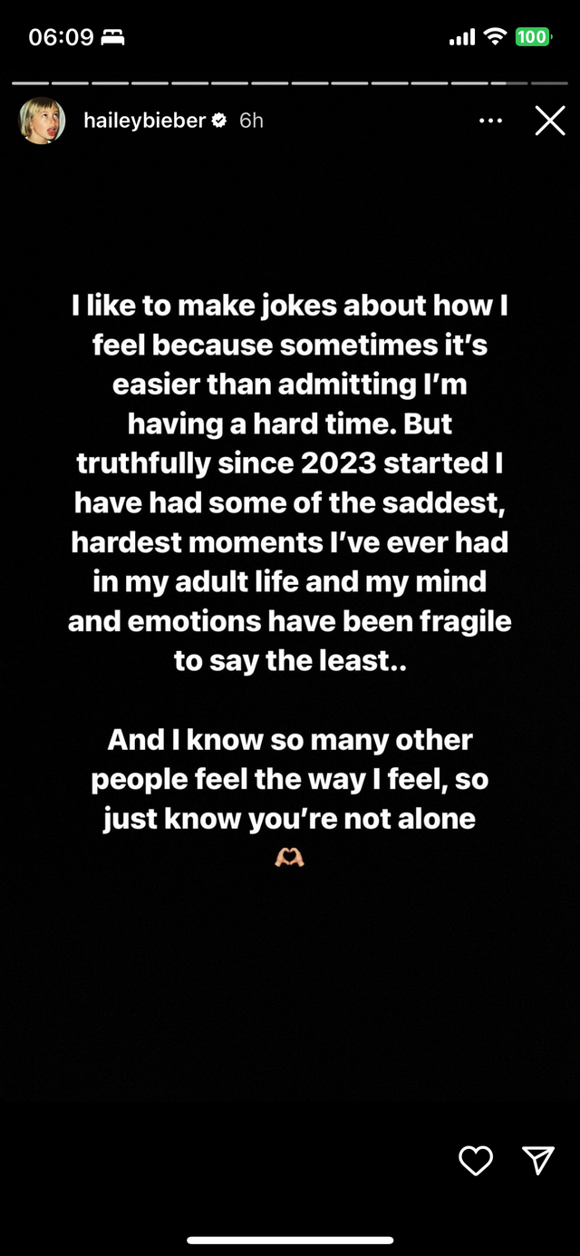 Hailey Bieber on Struggling With Mental Health After Selena Gomez ...