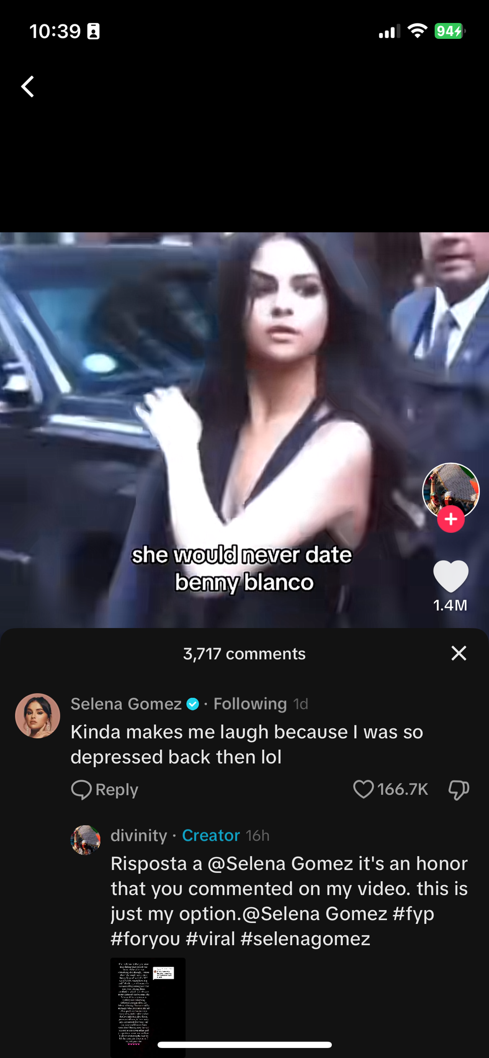 selena gomez's response