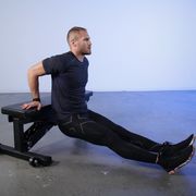 Sitting, Arm, Leg, Standing, Joint, Balance, Knee, Stretching, Bench, Fitness professional, 