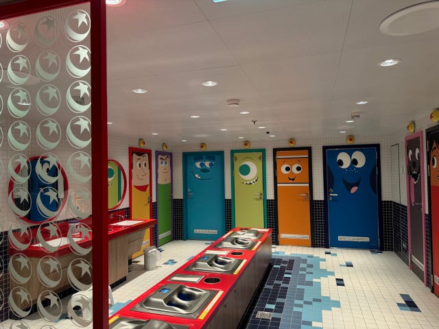 disney wish kids club pixar themed bathroom