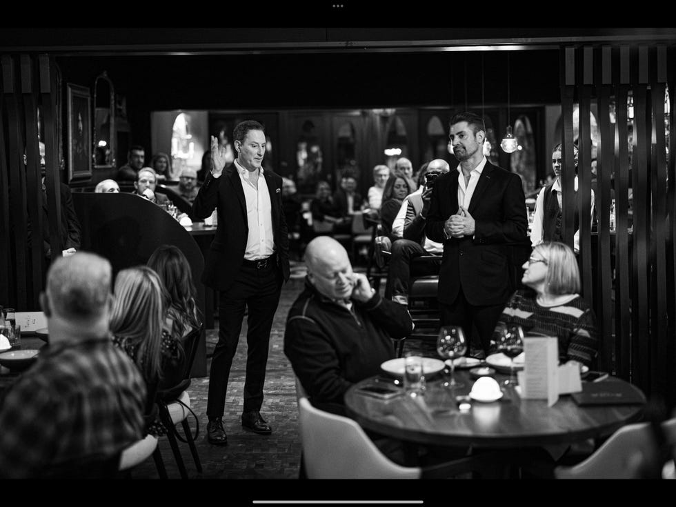 a group of people in a room