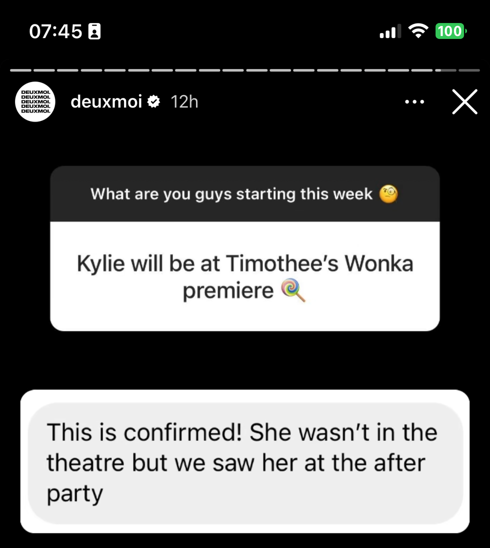 deuxmoi submission on kylie jenner attending timothée chalamet's premiere