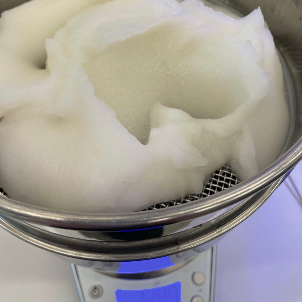 frozen margarita weighed out on top of scale frozen margarita weighed out on top of scale