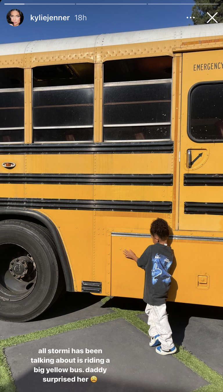 Travis Scott Surprises Stormi with Her Own School Bus