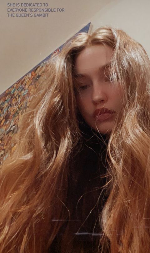 gigi hadid new red hair color the queen's gambit