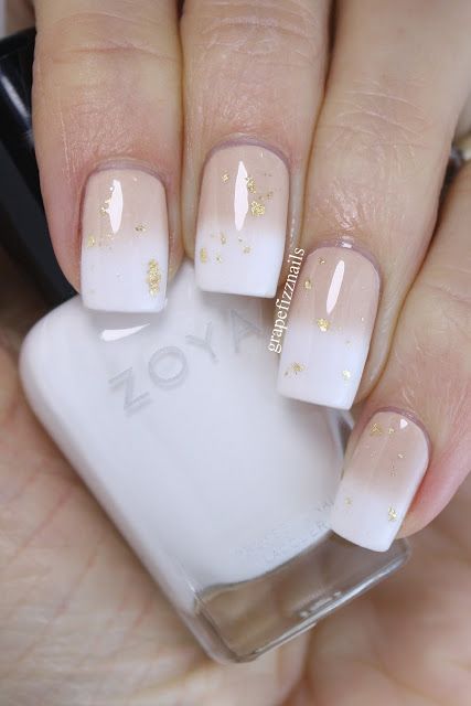Best White Nail Designs - White and Gold Nails