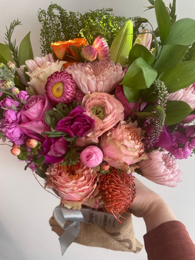 a bouquet with mixed florals