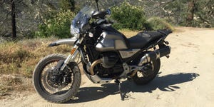 moto guzzi v85tt adventure bike in the dirt