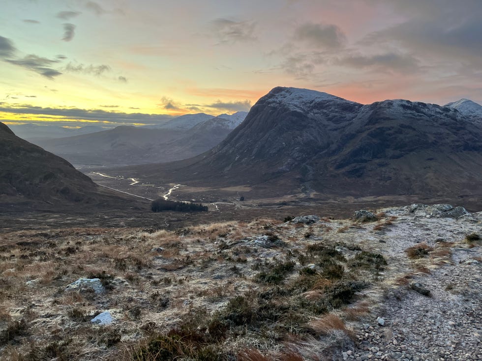 view of the scottish highlands in winter