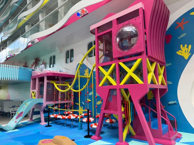 a colorful play structure