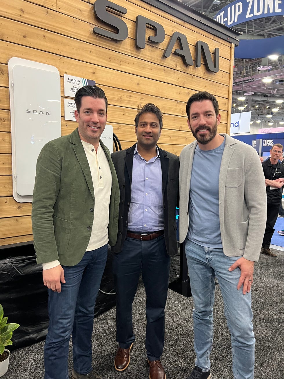 drew and jonathan with founder and ceo of span, arch rao, at the international builders conference, 2023