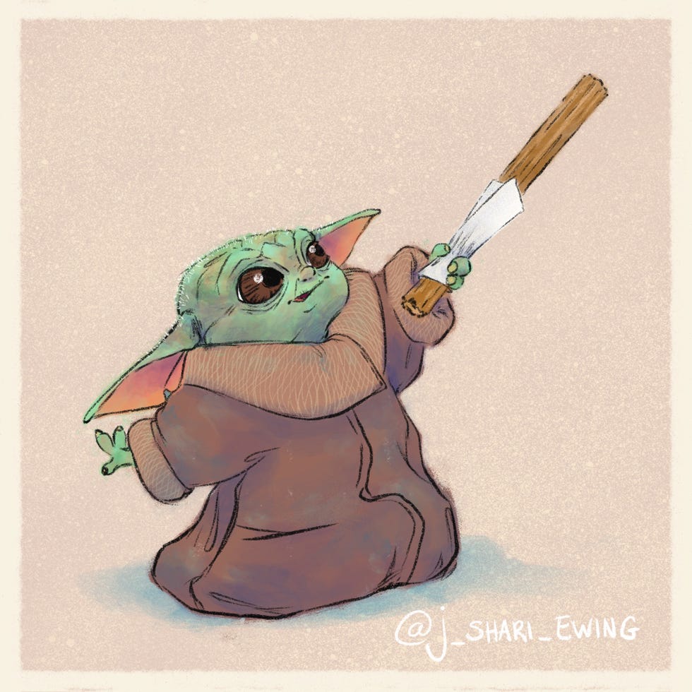 Cartoon, Yoda, Illustration, Fictional character, 