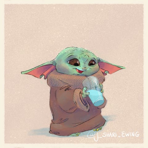 These Illustrations Of Baby Yoda Eating Disney Treats Are So Pure