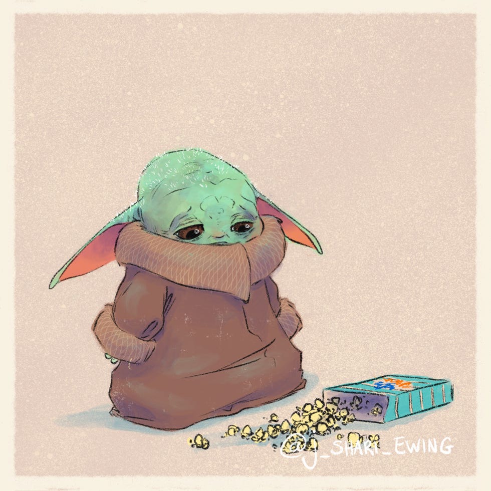 Illustration, Cartoon, Art, Fictional character, Drawing, Yoda, Sketch, 