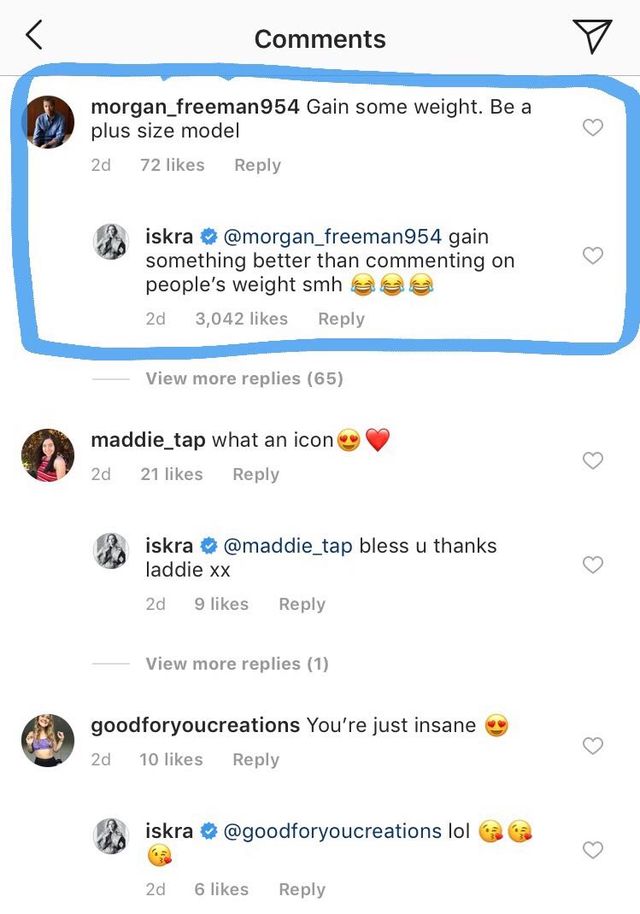 Plus Size Model Iskra Lawrence Clapped Back At An Instagram Troll Iskra Lawrence News 5734