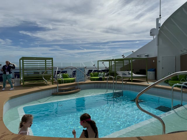 a person in a pool