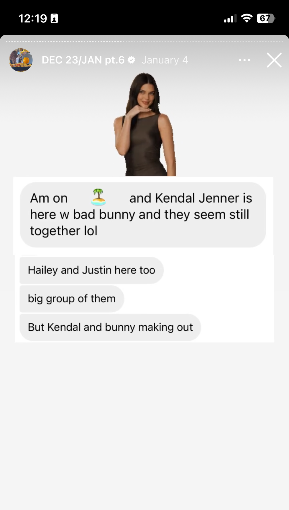 deuxmoi's post about kendall jenner and bad bunny