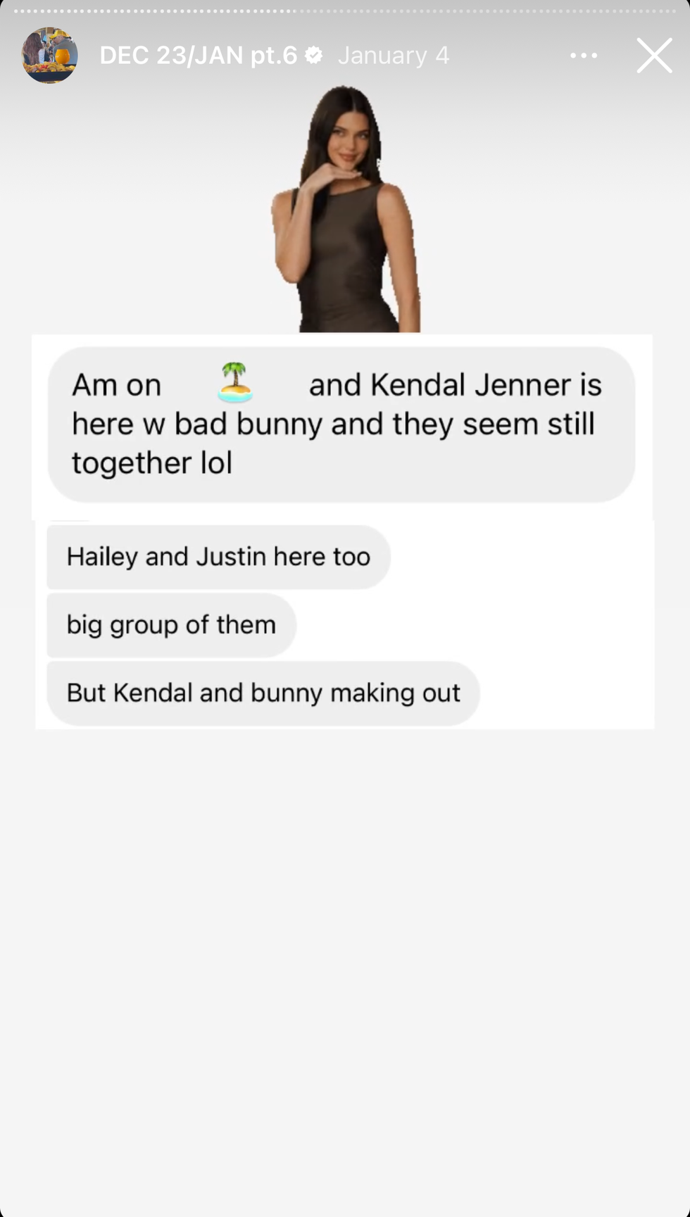 deuxmoi's post about kendall jenner and bad bunny