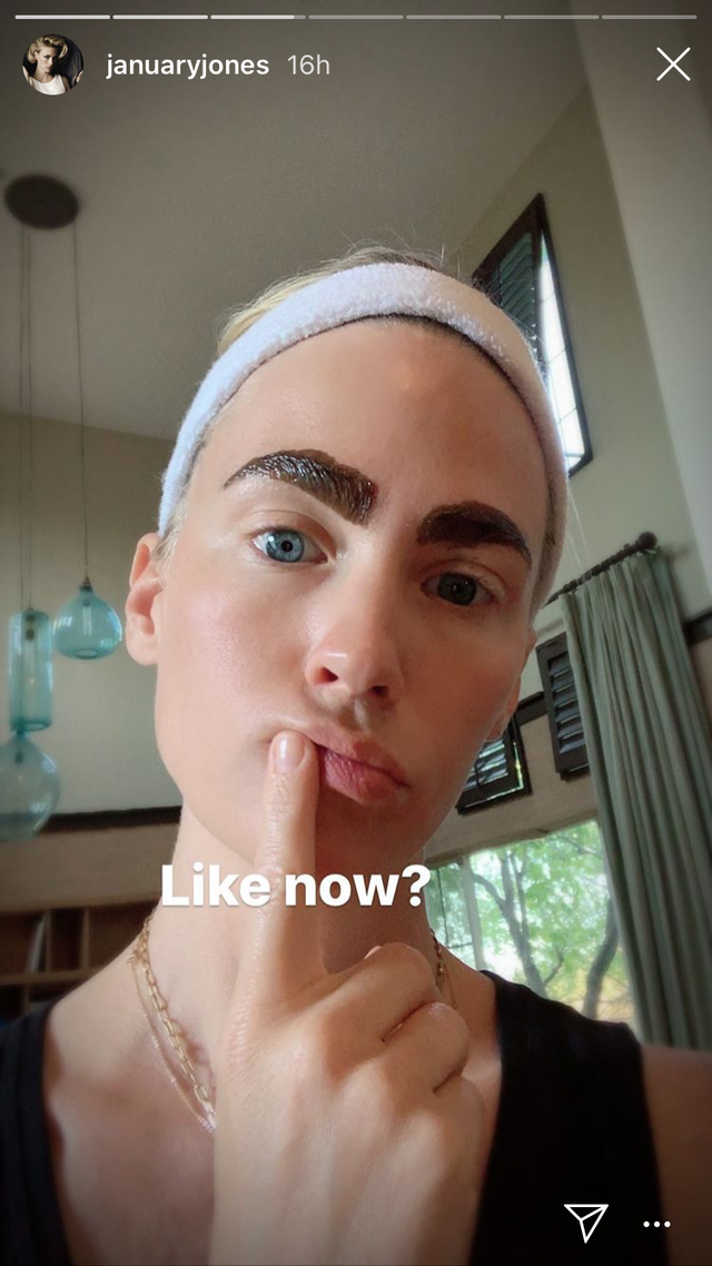 january jones eyebrow dying instagram