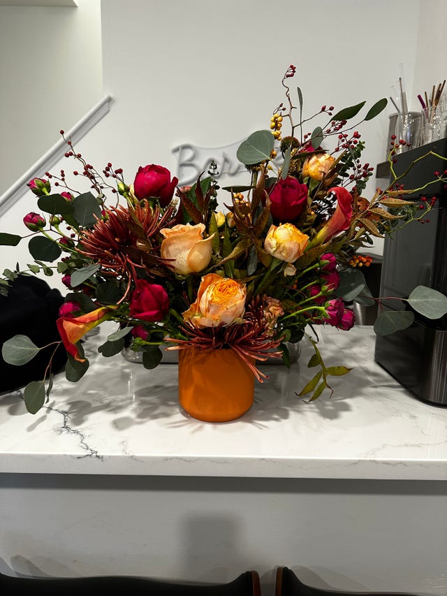 arrangement on a bar