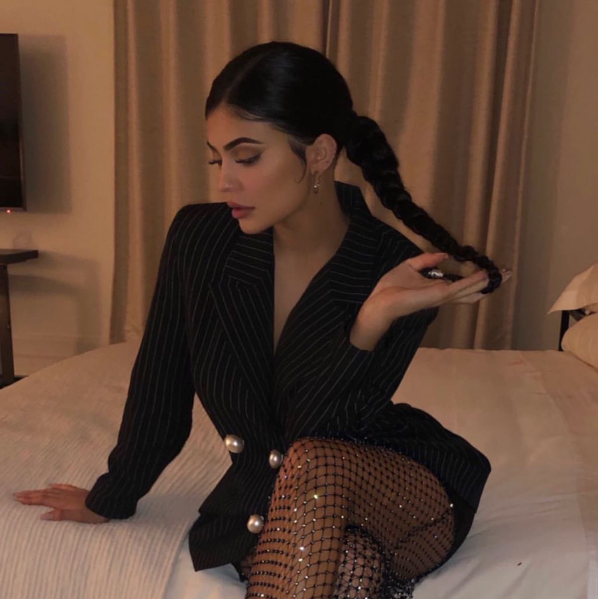 Kylie Jenner Wears Fishnet Pants May 2019