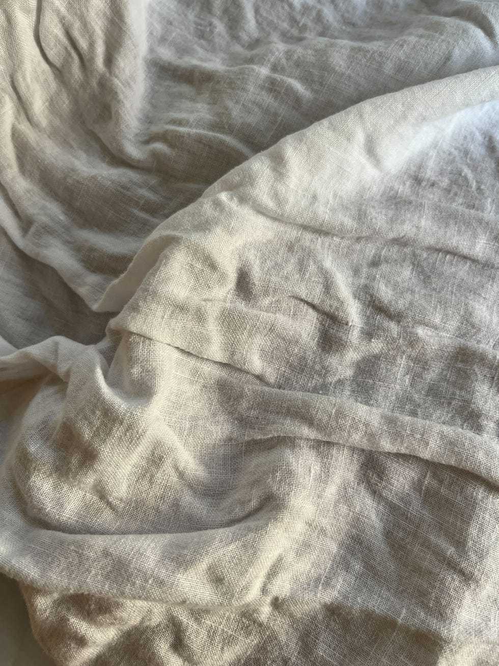 crinkled beige linen fabric from brooklinen